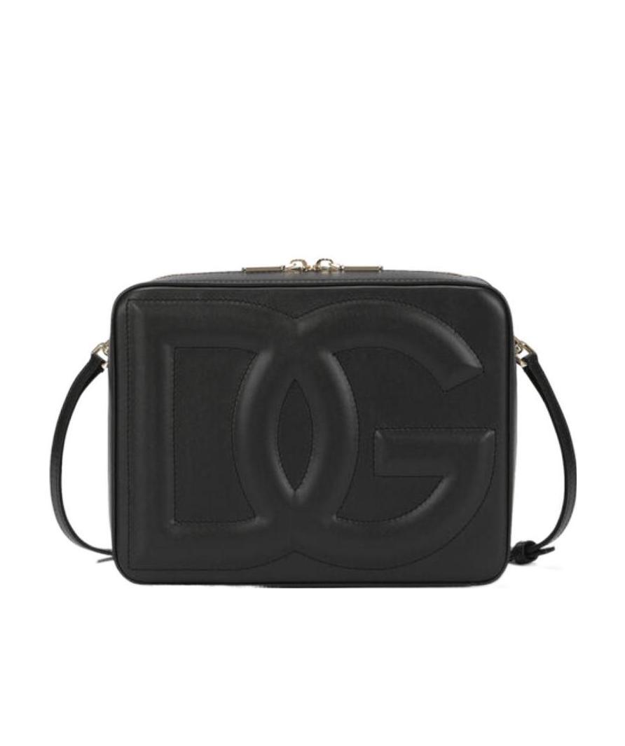Dolce & Gabbana Black Crossbody Bag With Quilted Dg Logo In Leather Woman In Black