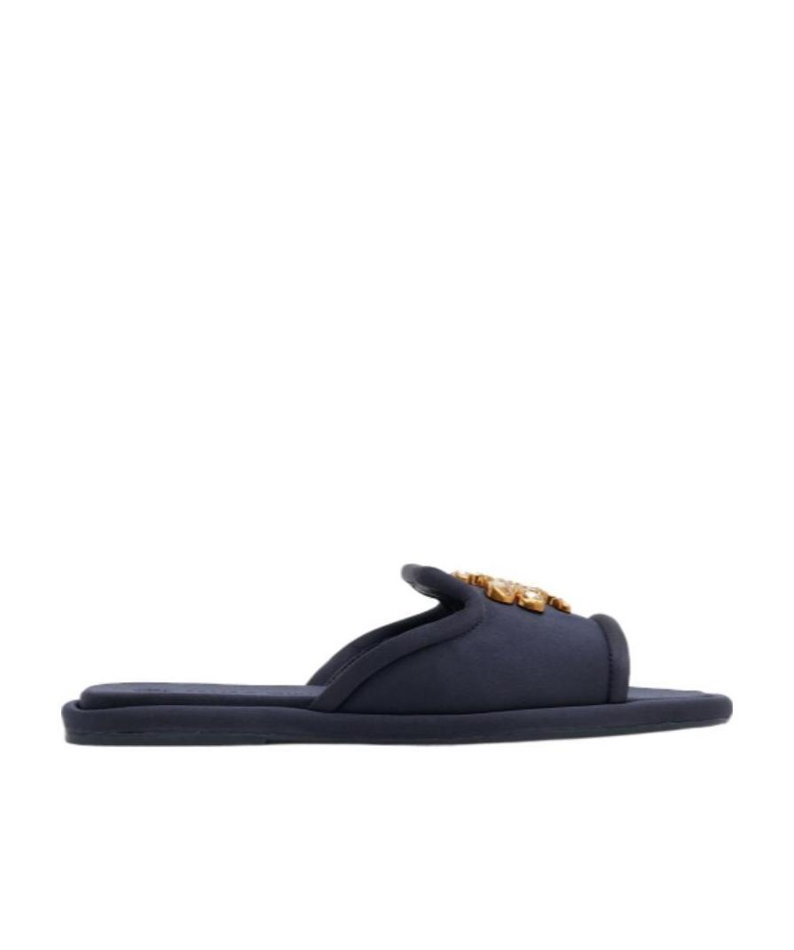 Tory Burch Logo Sandals In Black