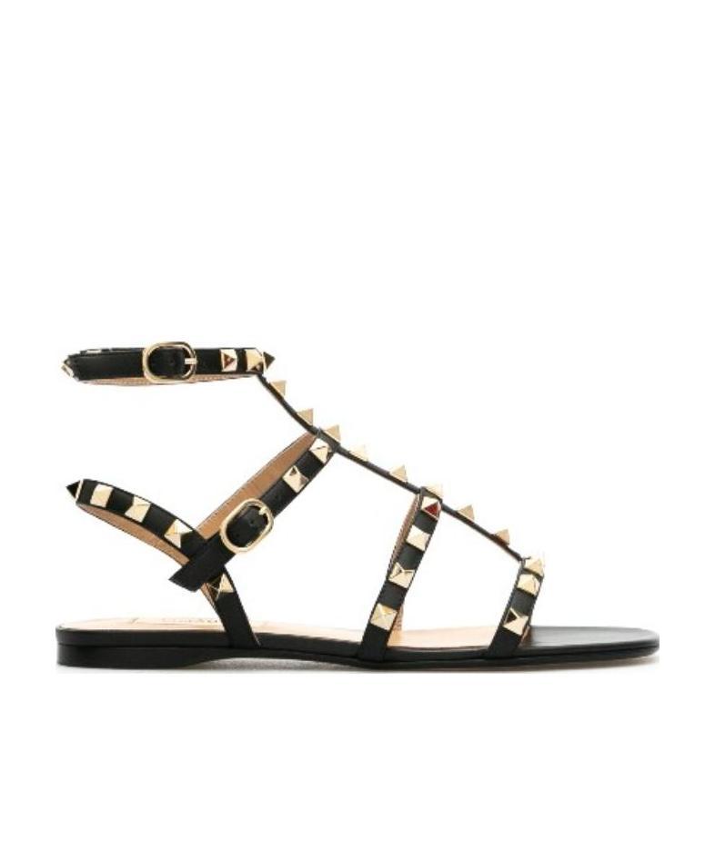 Valentino Rockstud Caged Sandals In Black