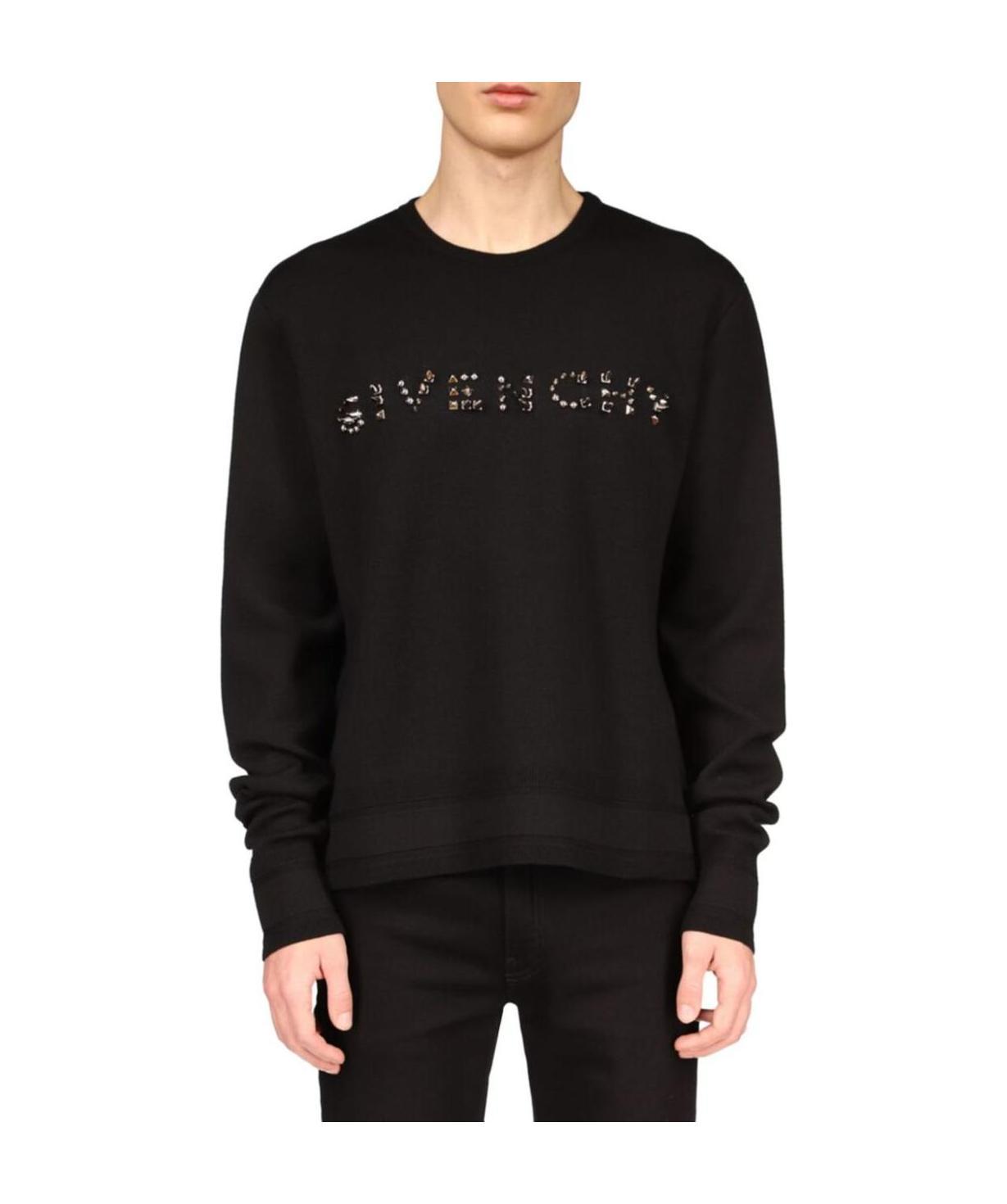 GIVENCHY STUDDED-LOGO WOOL JUMPER