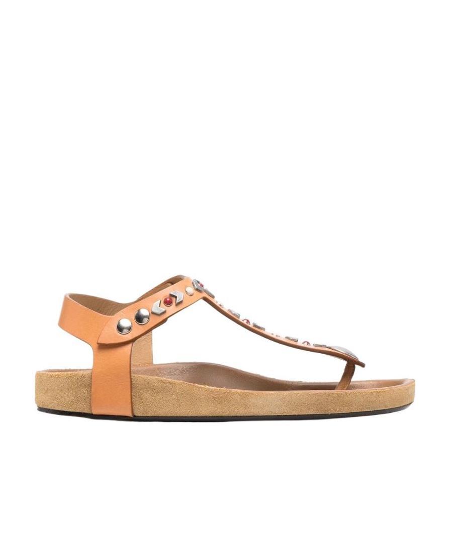 Isabel Marant Woman Toe Strap Sandals Rust Size 11 Soft Leather In Nude
