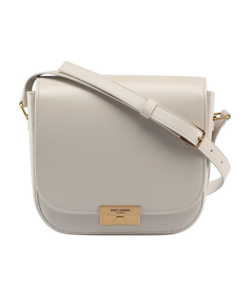Saint Laurent Logo Flip Shoulder Bag In Nude