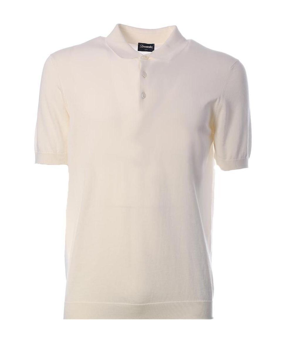 Drumohr Lapel Polo Shirt In Nude