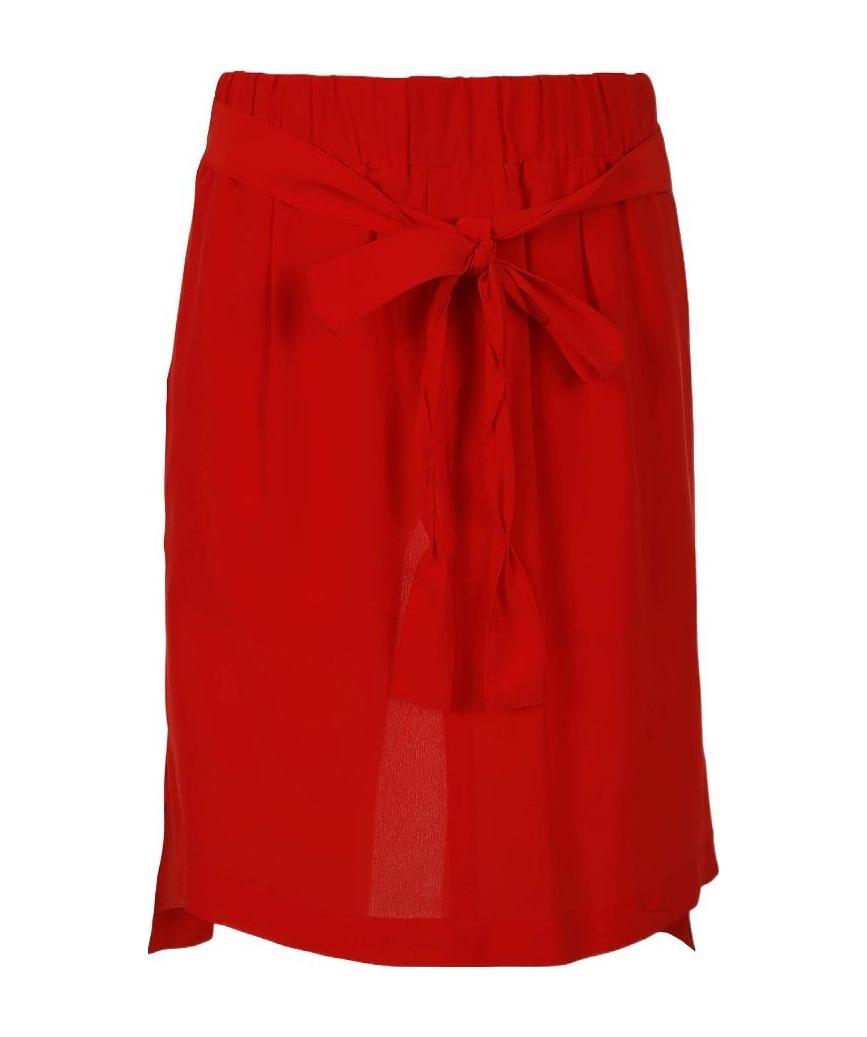 Jejia Strapless Silk Top In Red