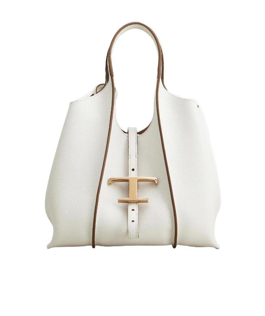 Tod's Timeless Logo Charm Tote Bag In White