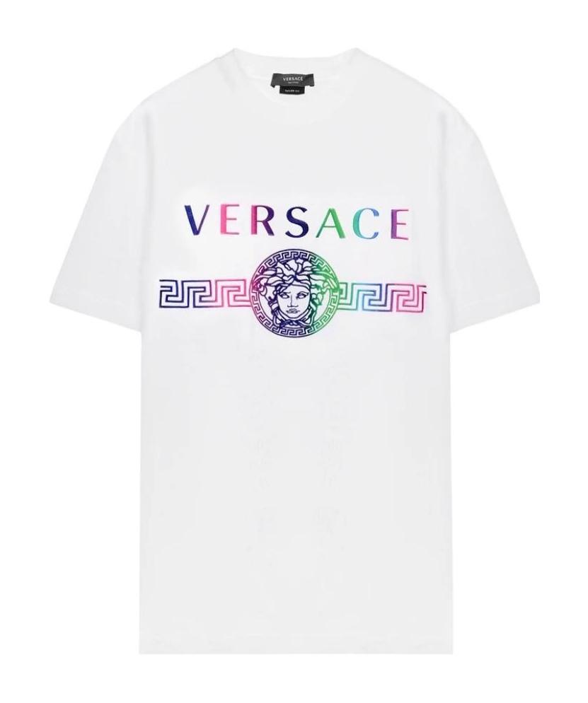 Versace Logo Printed T-shirt In White