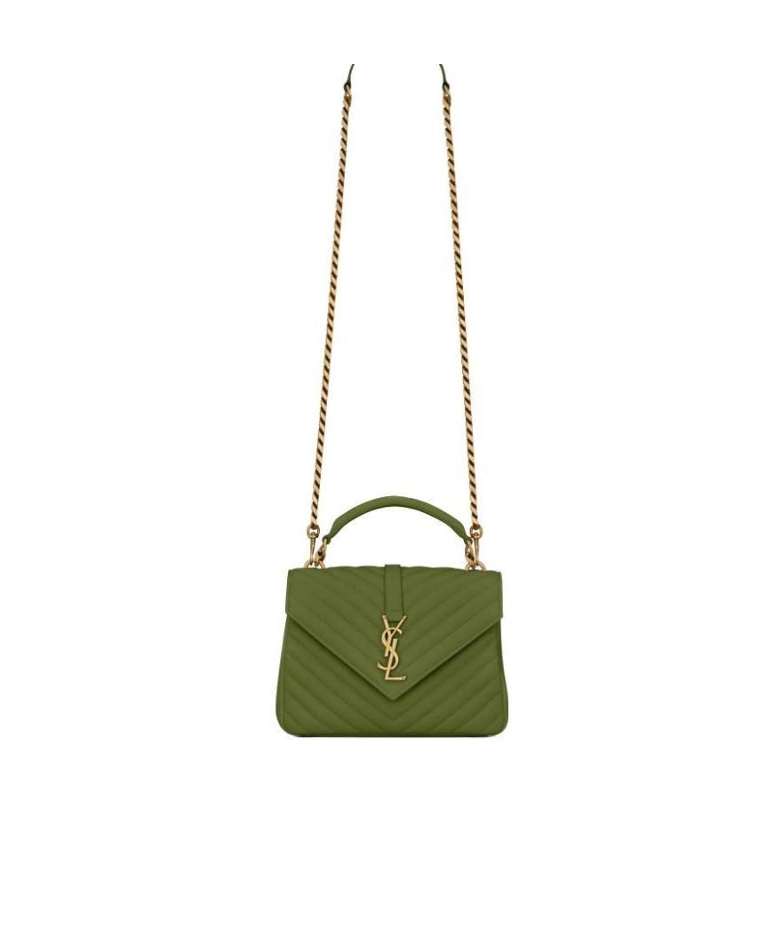 Saint Laurent Medium Collège Shoulder Bag In Green
