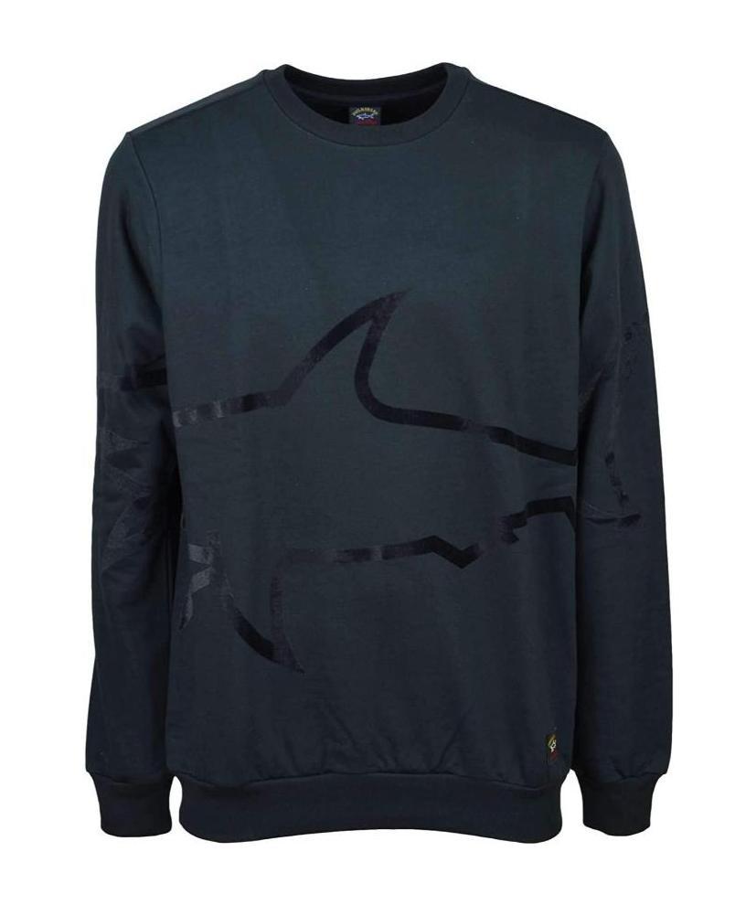 Paul & Shark Round-necked Logo Sweater In Black