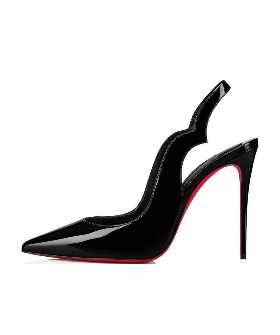 Christian Louboutin Hot Chick Sling 100 Patent Slingback Pump In Black