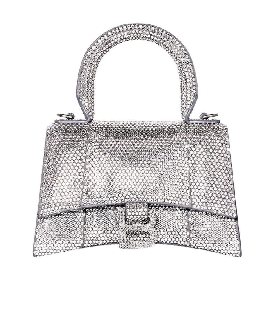 Balenciaga Hourglass Xs Strassed Top-handle Bag In White