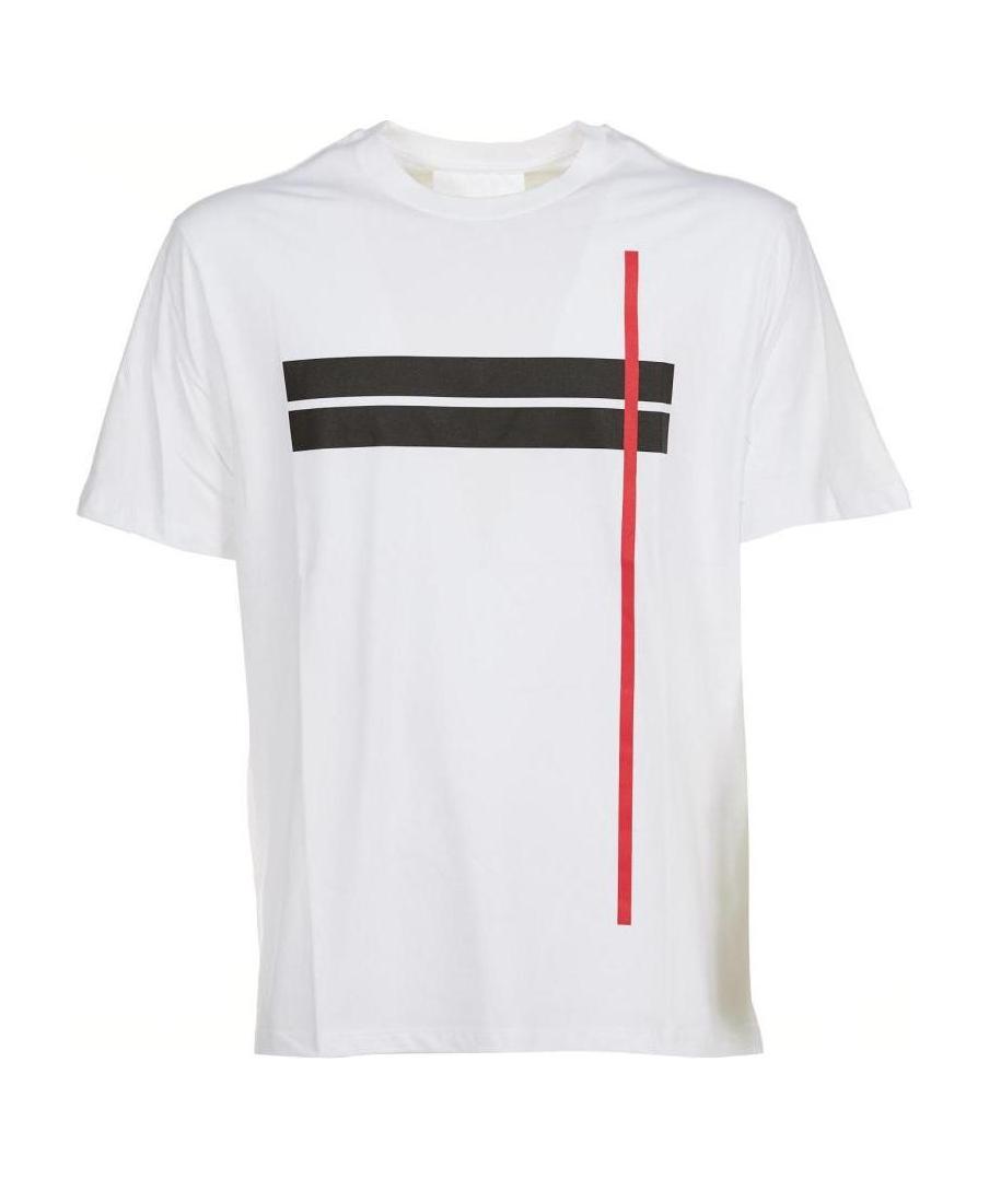 Neil Barrett Contrast Stripe T-shirt In White