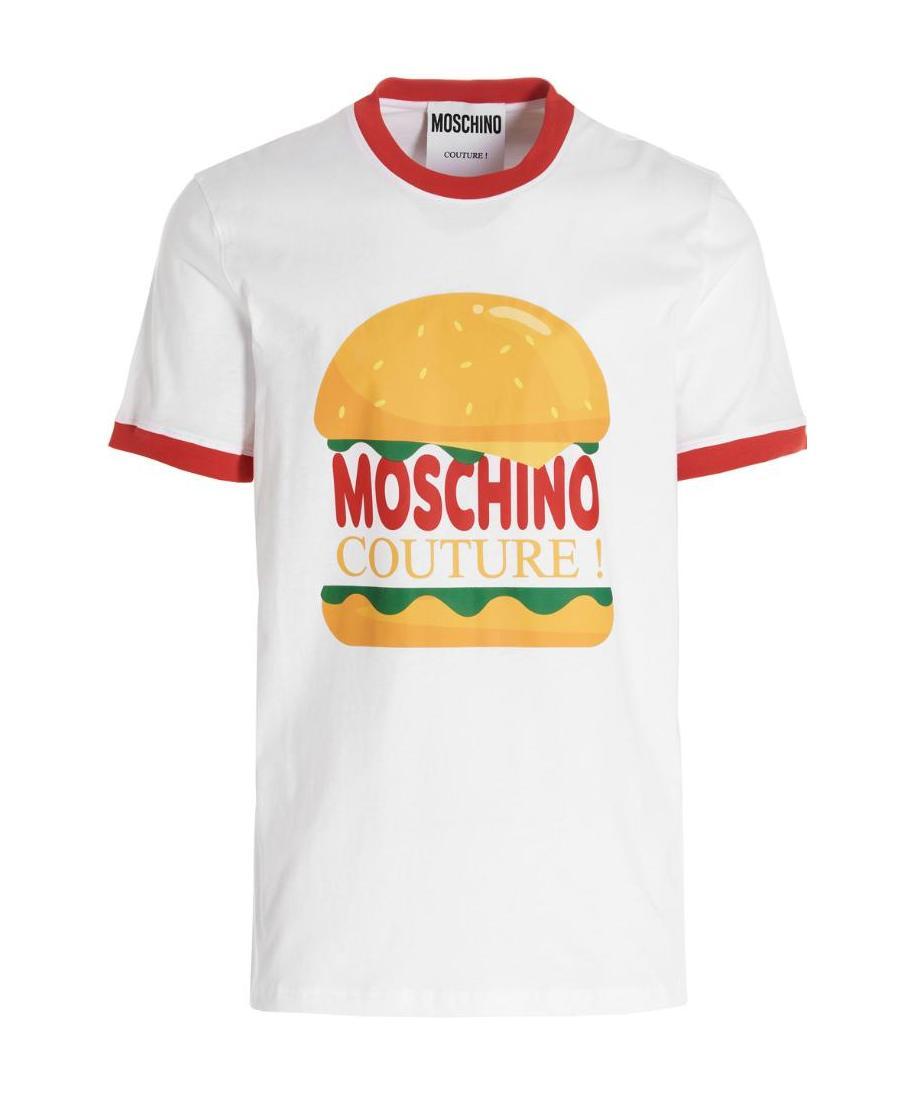MOSCHINO MOSCHINO DUCK-EMBROIDERED CREWNECK T-SHIRT