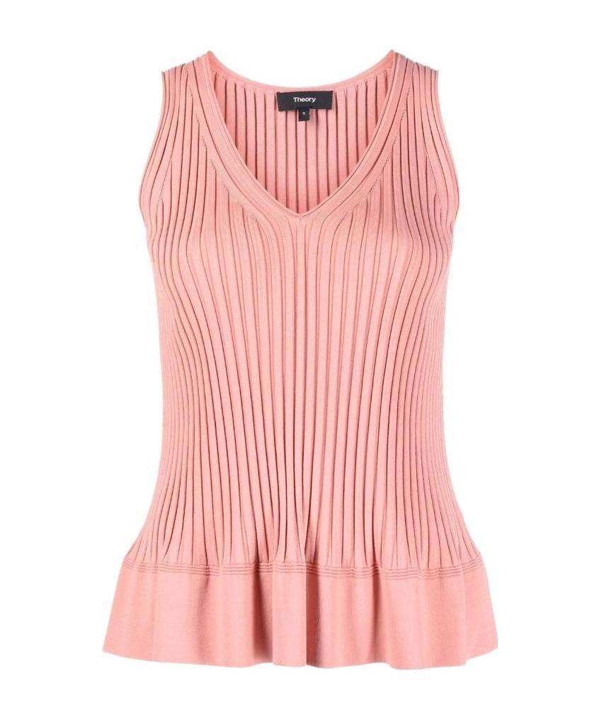 Theory V-neck Sleeveless Vest In Pink