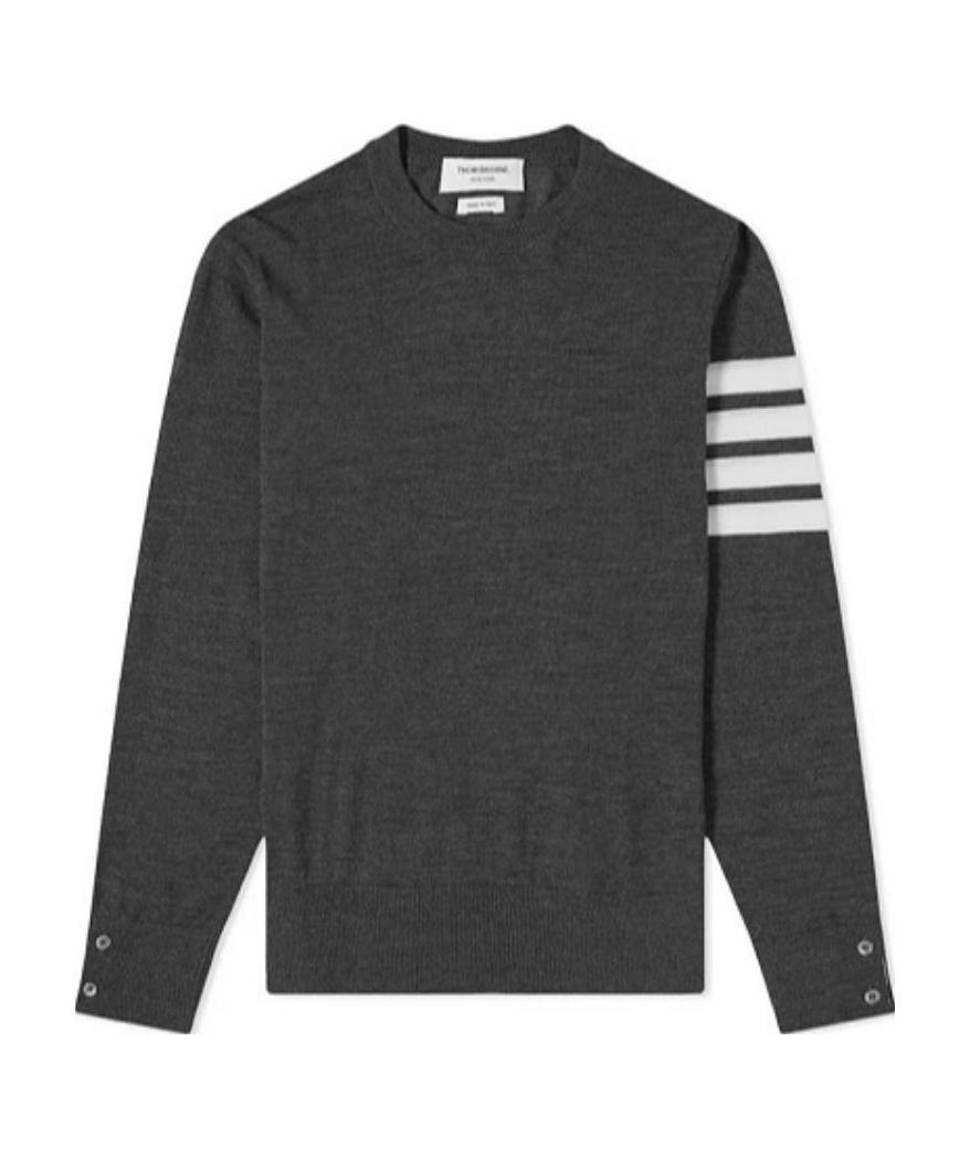 Thom Browne Dark Gray Wool 4-bar Sweaters In Black