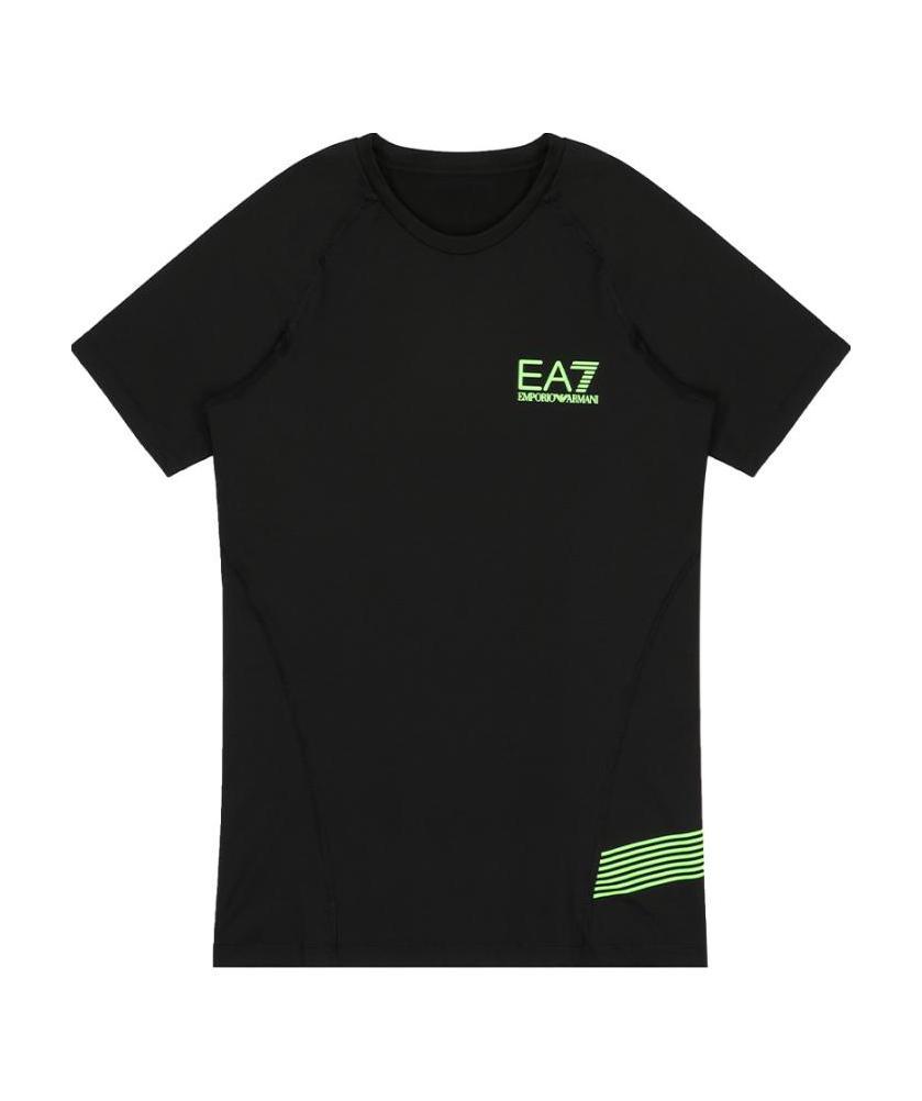 Ea7 Logo Printed T-shirt In Black