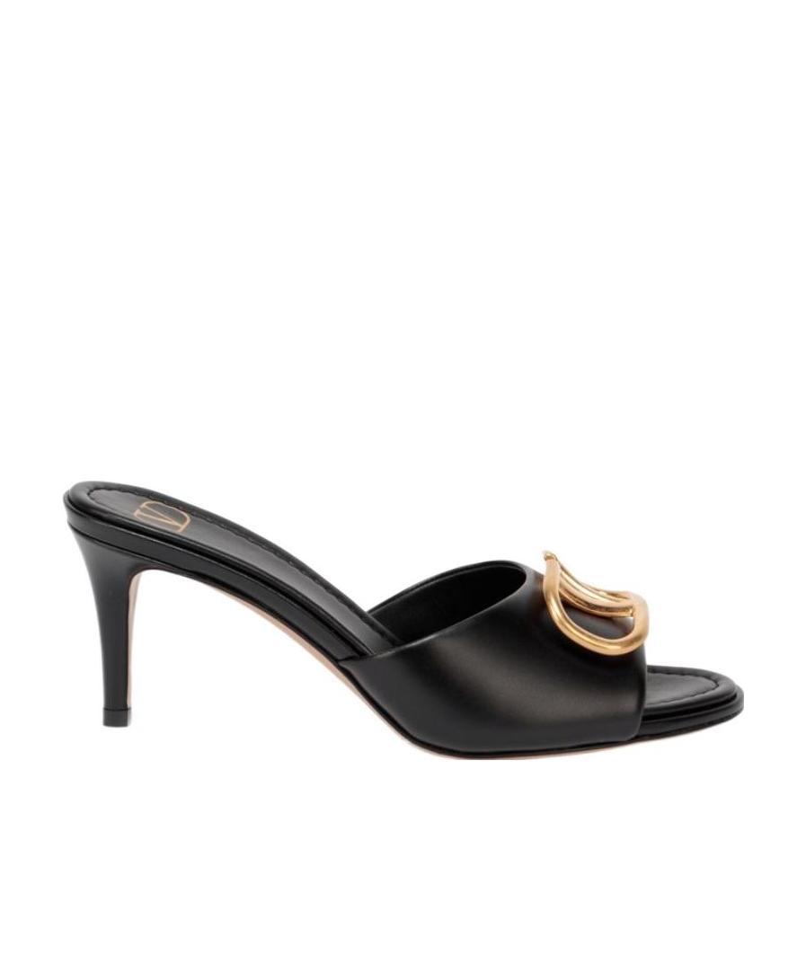 Valentino 60 Vlogo Signature Mules In Calf Leather In Black