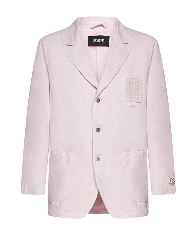 Raf Simons Denim Suit Jacket In Pink