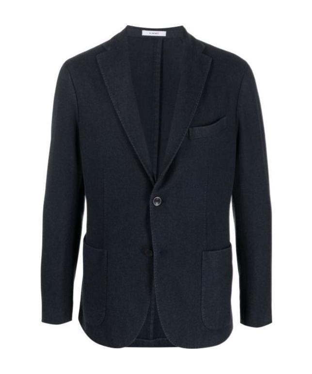 Boglioli Dark Blue Single-breasted Blazer In Black