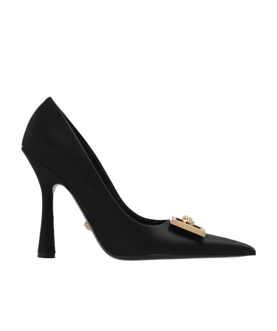 Versace Medusa Biggie Crystal-embellished Pumps In Black