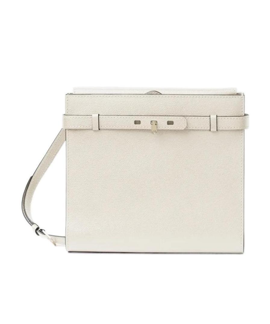 Shop Valextra Leather Shoulder Bag In White