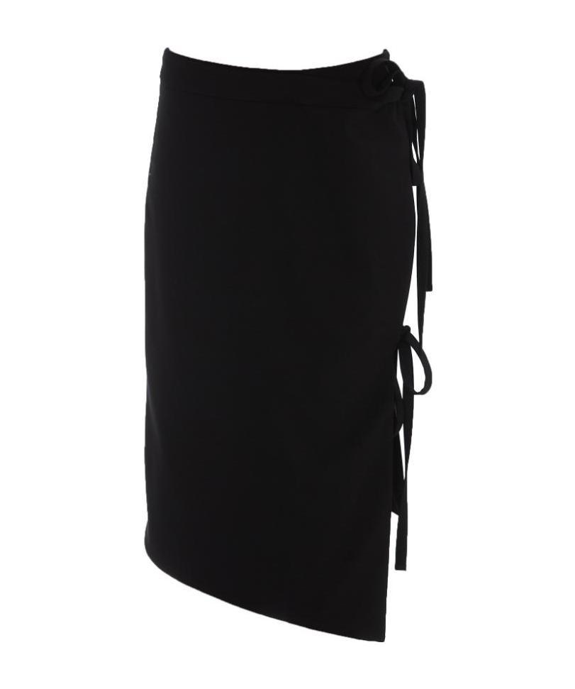 Off-white Side-tied Midi Skirt In Black