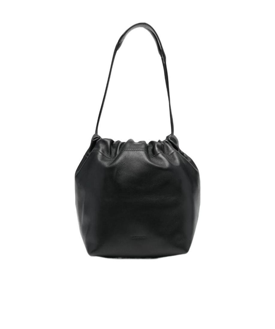 Jil Sander Drawstring-fastening Shoulder Bag In Black
