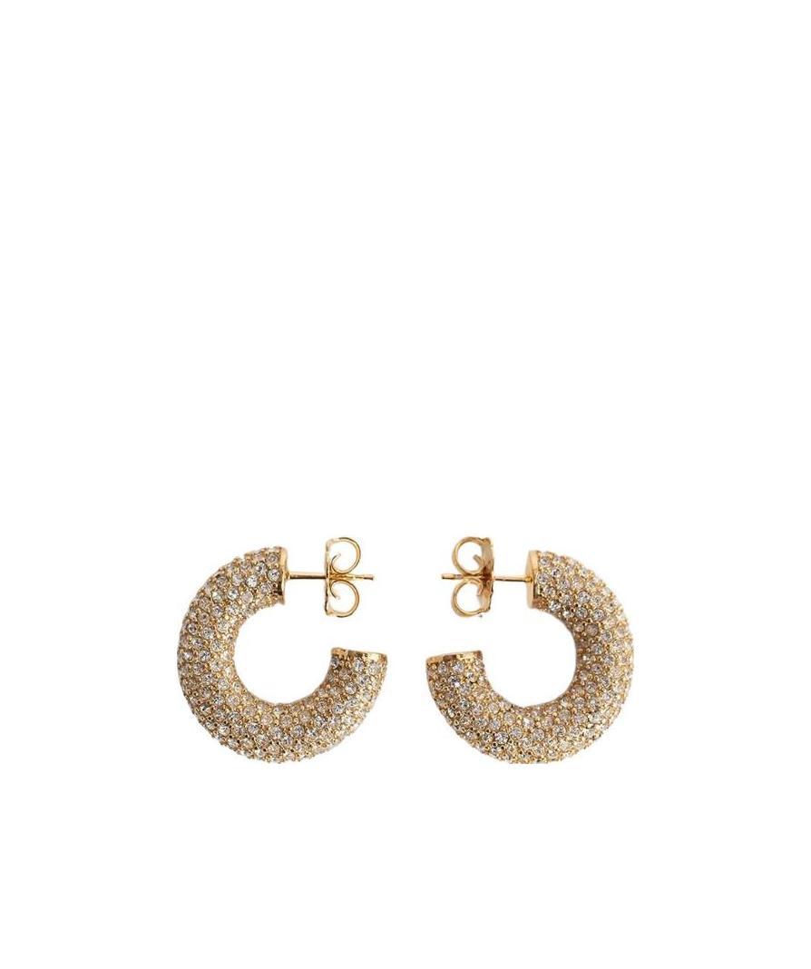 Amina Muaddi Cameron Crystal-embellished Earrings In Yellow