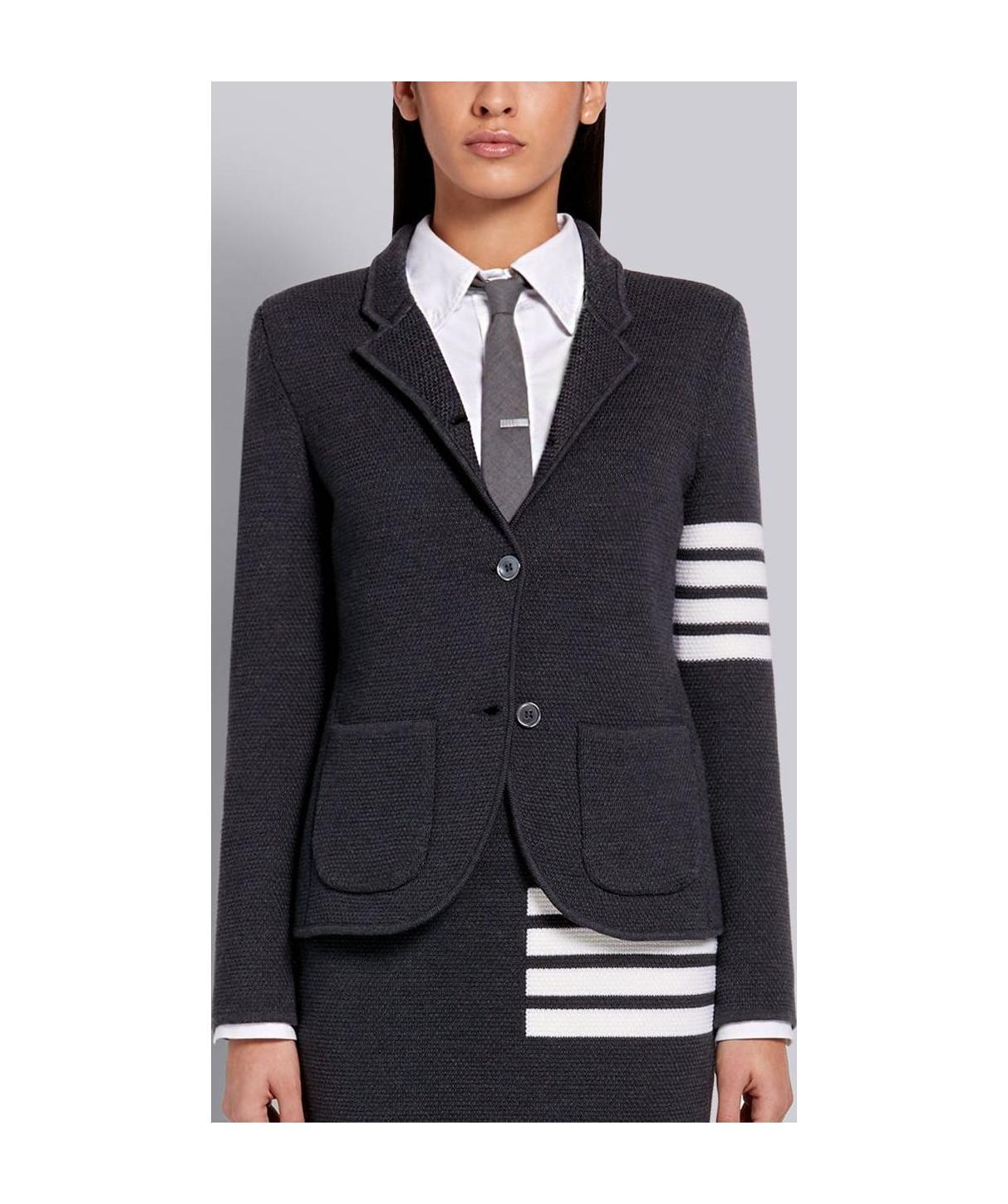 Thom Browne 4-bar Merino Jacket In Black