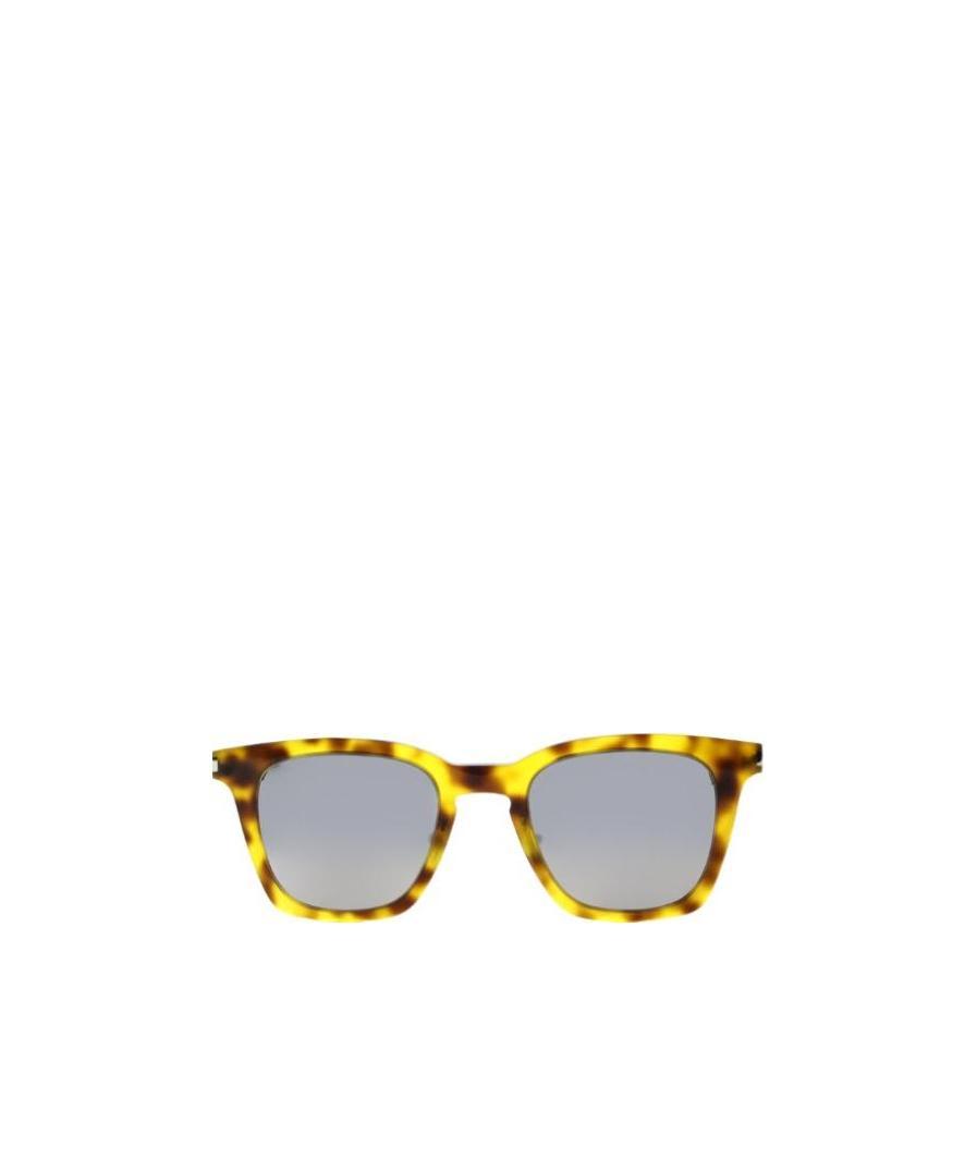 Saint Laurent Logo Sunglasses In Gray