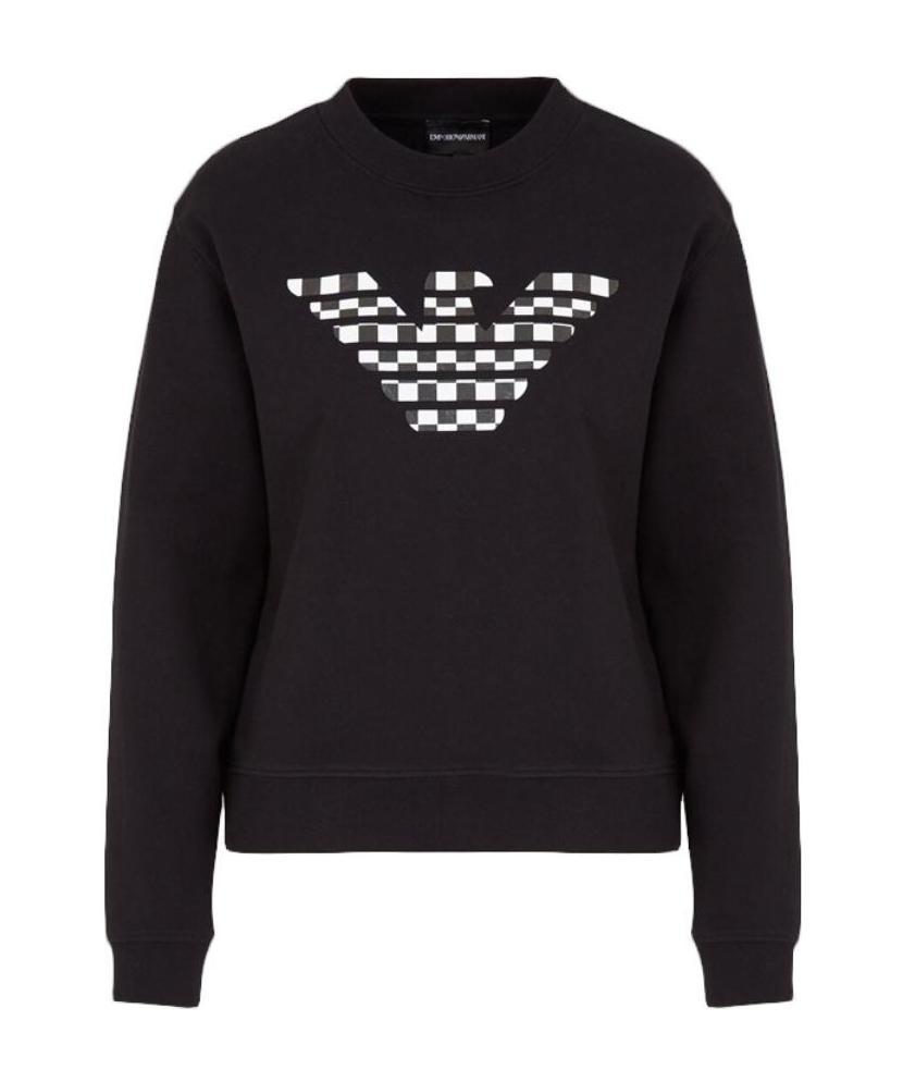 EMPORIO ARMANI CHECKERBOARD LOGO SWEATSHIRT