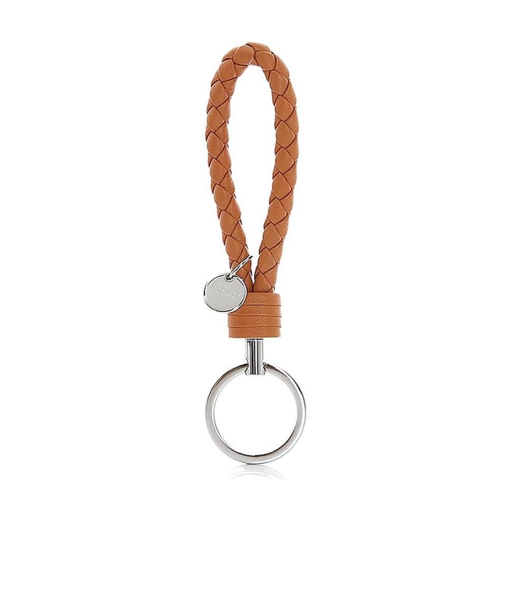 Bottega Veneta Logo Keychain In Brown