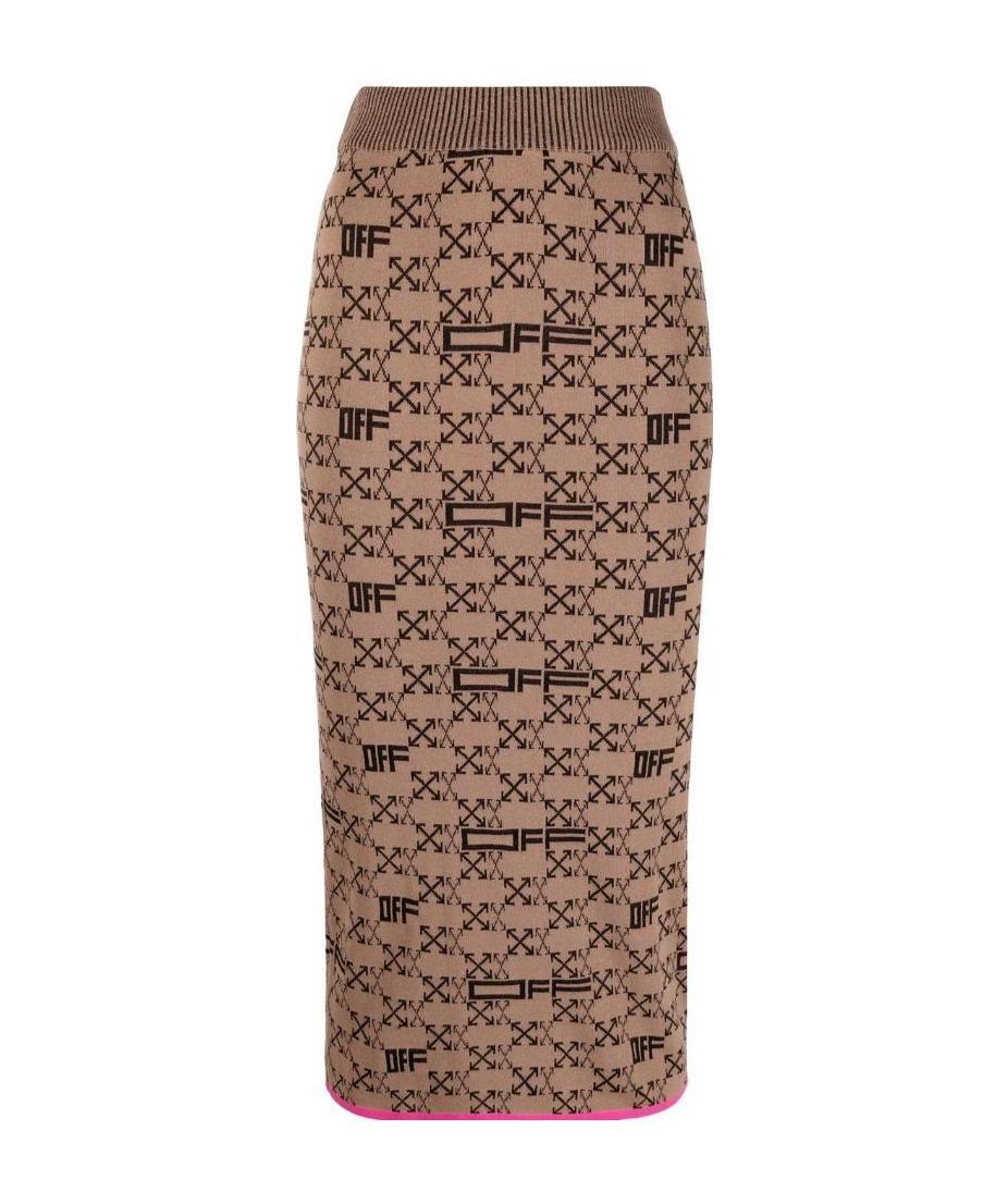 Off-white Monogram Skirt Brown Black In Brown