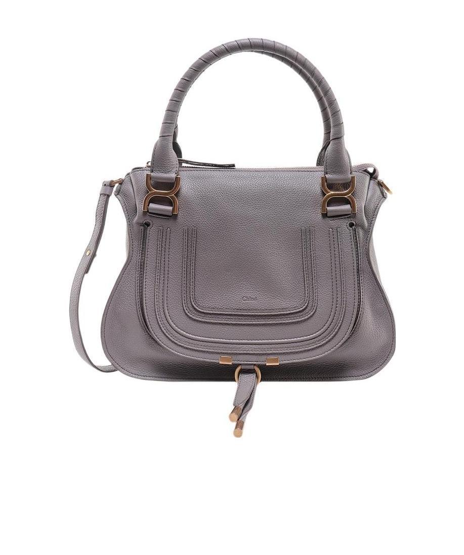 Chloé Marcie Leather Tote-bag In Gray