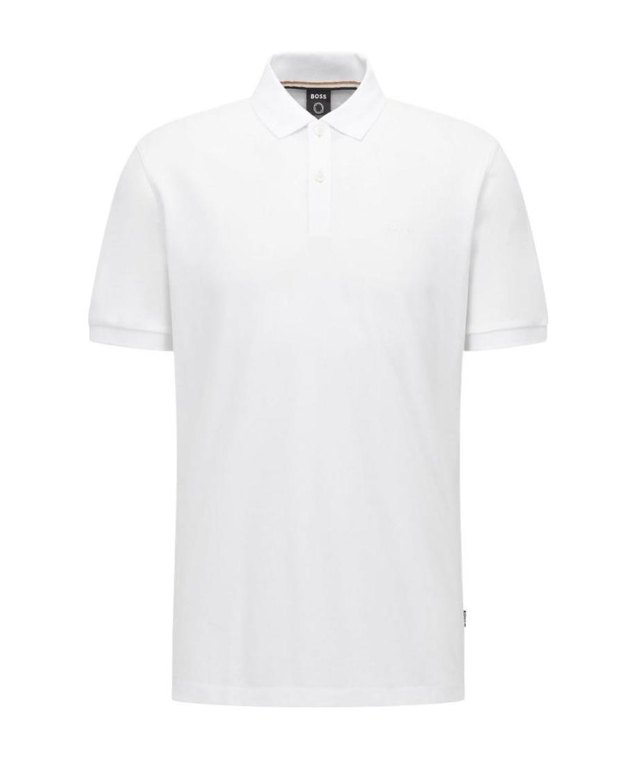 Shop Hugo Boss Pallas Embroidered Logo Polo Shirt In White