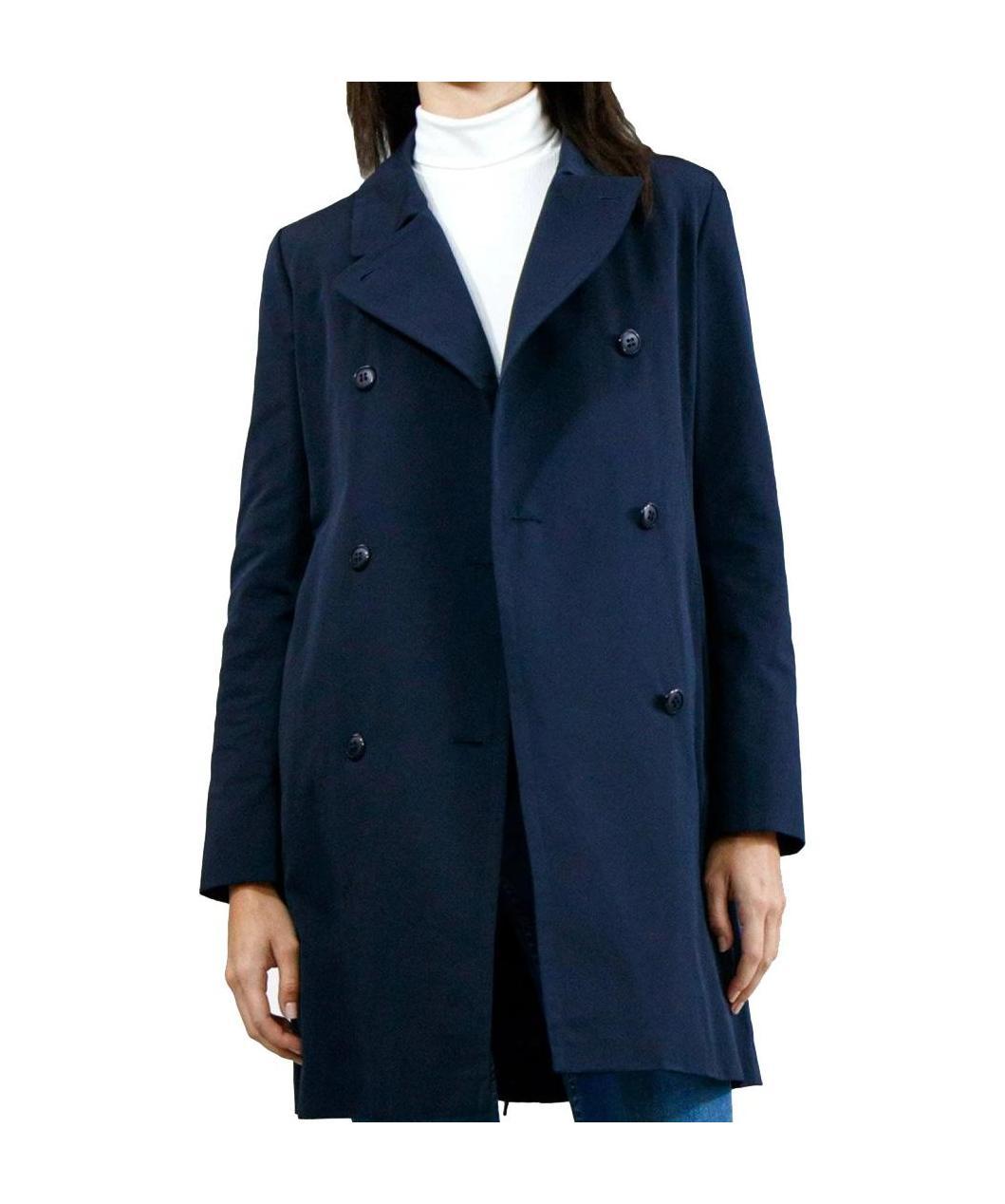 Max Mara Double-breasted Belt Coat In Blue