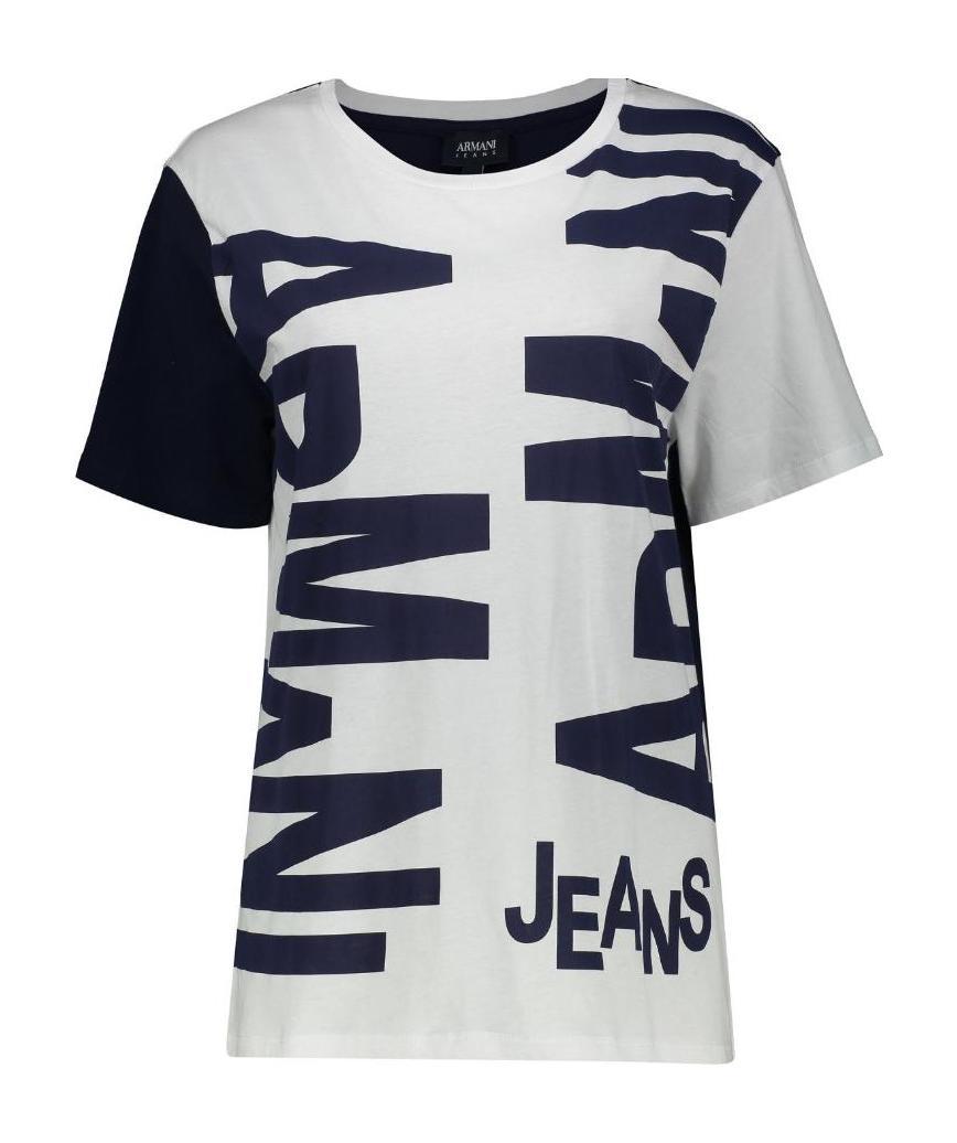 Shop Armani Jeans Printed Logo T-shirt In White