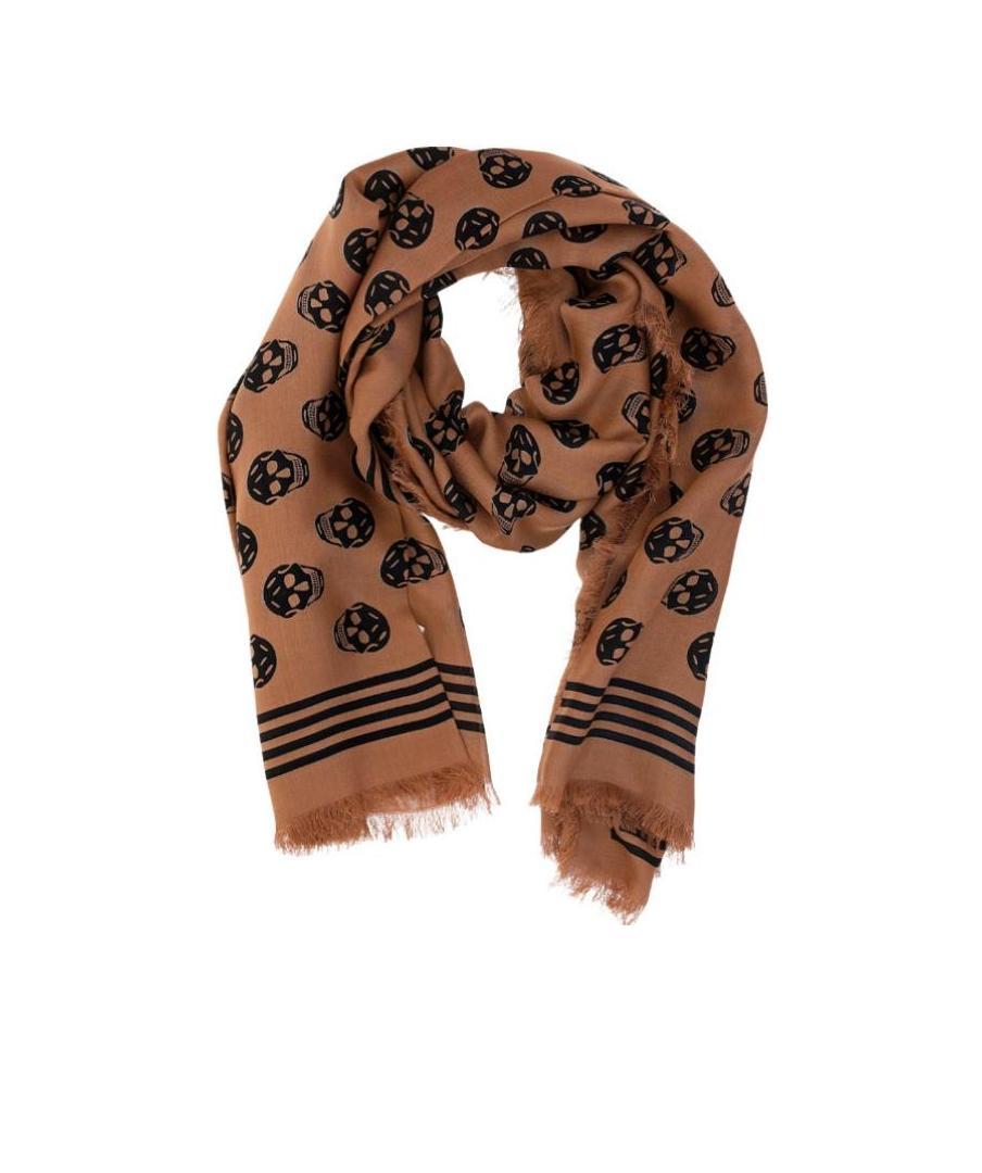 Alexander Mcqueen Skull-print Modal Scarf In Gray