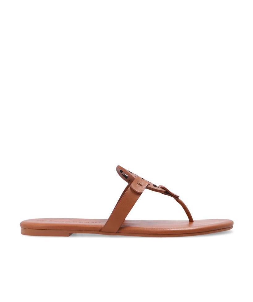 Tory Burch Metal Miller Soft Leather Sandals In Brown