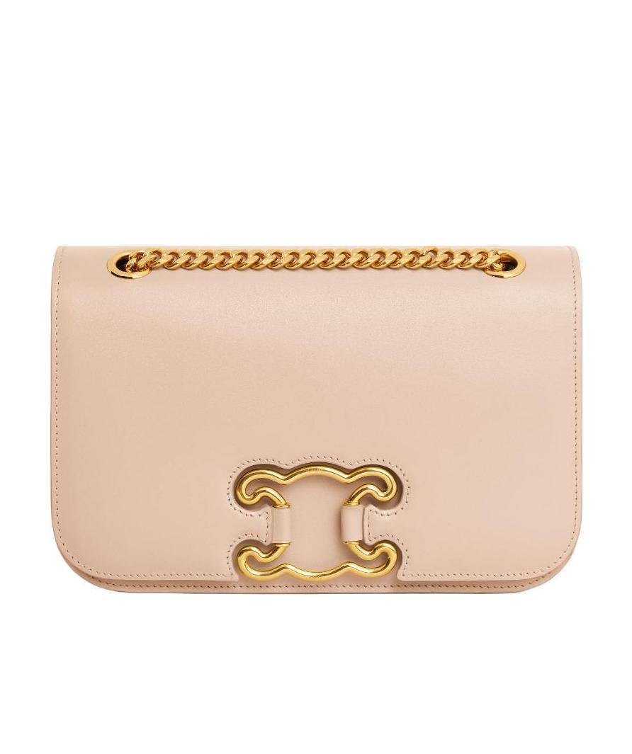 Celine Medium Triomphe Frame Shoulder Bag In Nude