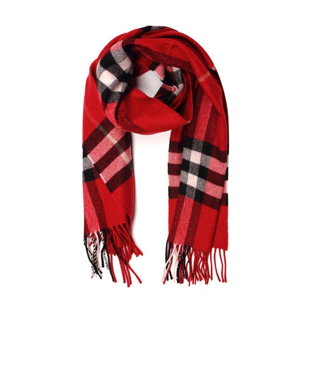 Burberry Plaid Scarf In Red