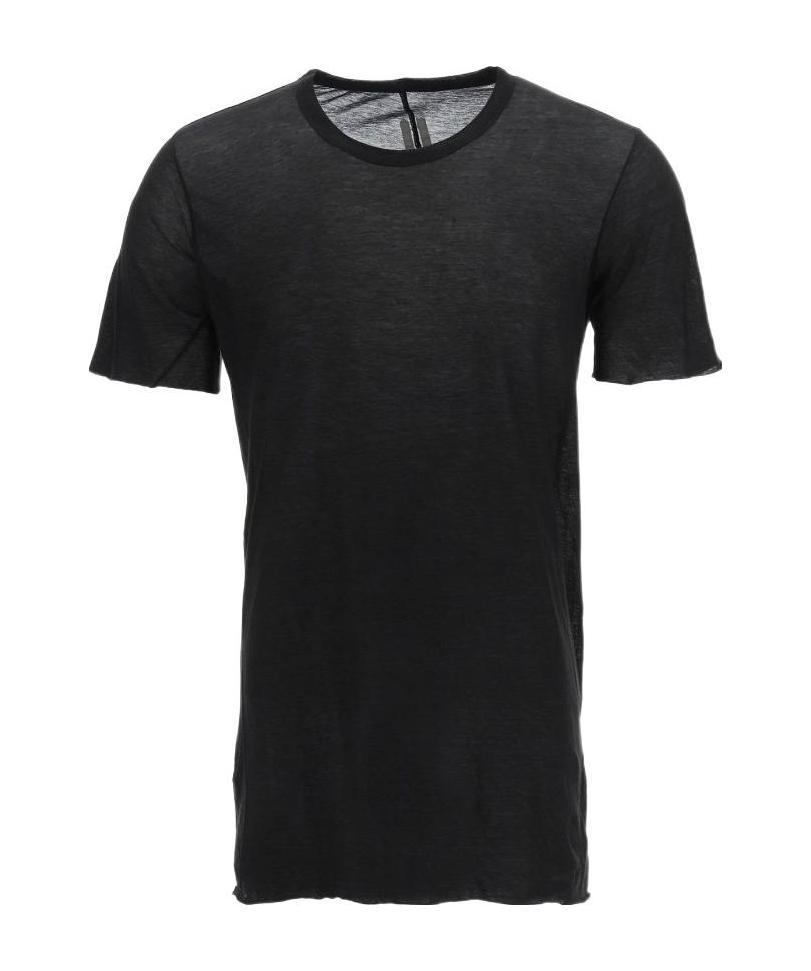 Rick Owens Semi-sheer Round Neck T-shirt In Black