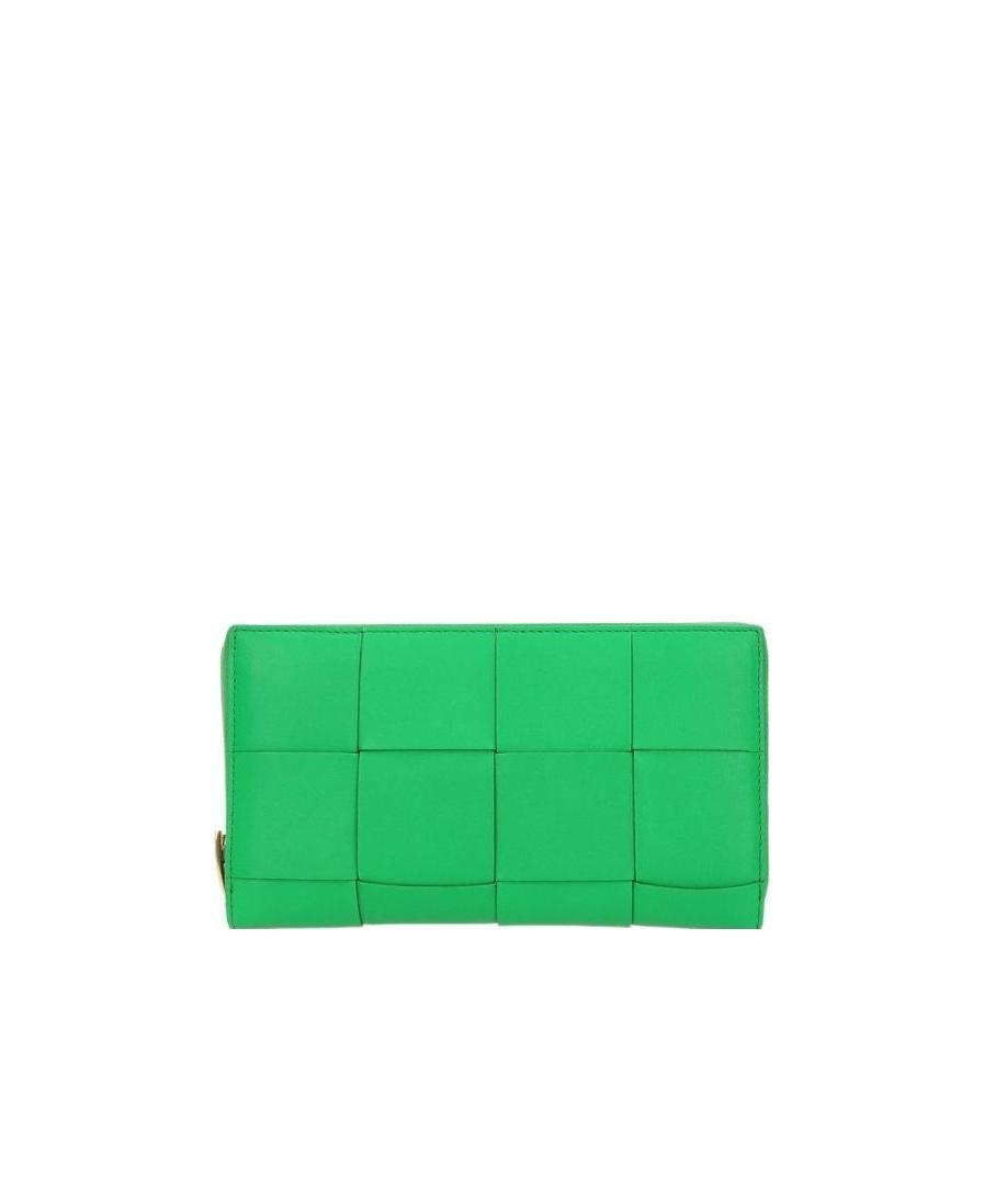 Bottega Veneta Intrecciato Leather Purse In Green