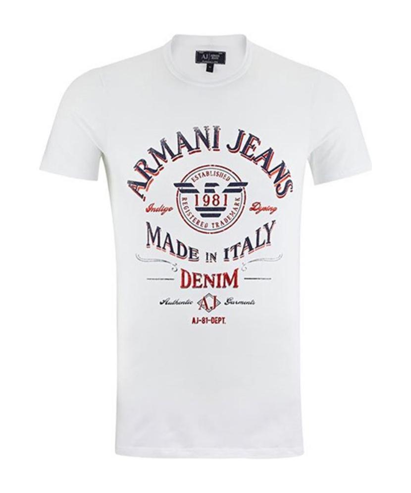 ARMANI JEANS LOGO PRINTED PATTERN T-SHIRT
