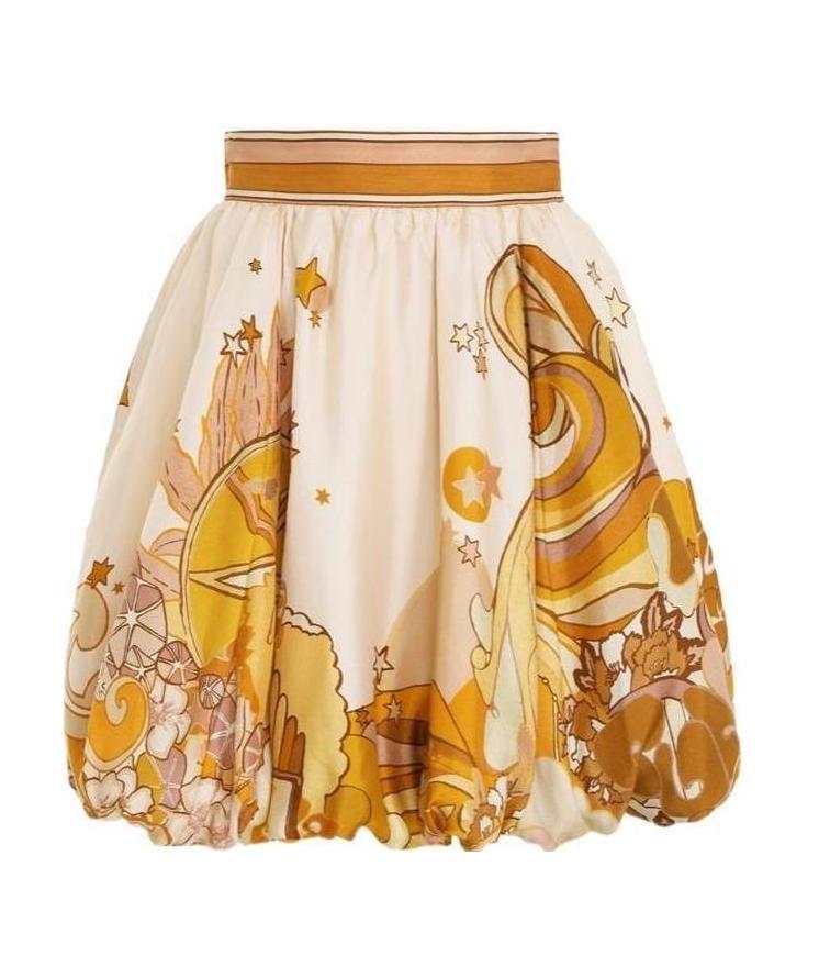Zimmermann Printed Pattern Skirt In White