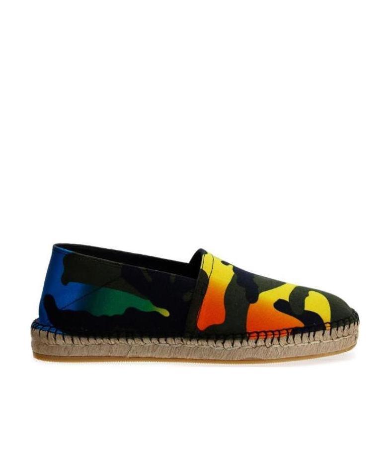 Valentino Camouflage-print Espadrilles In Black