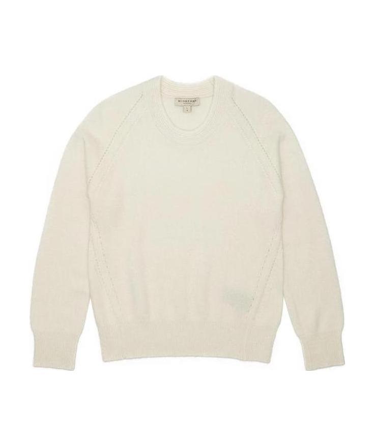 Burberry Logo Knitted Pullover In White