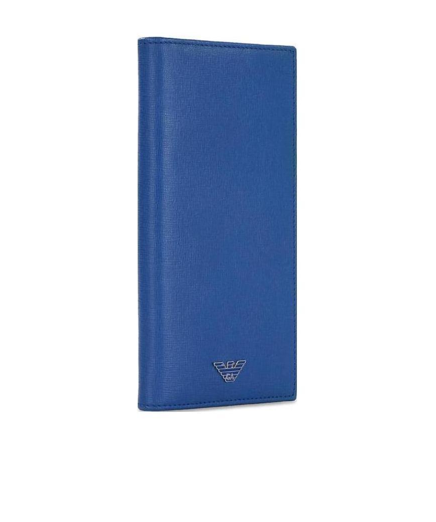 Emporio Armani Logo Details Wallet In Blue