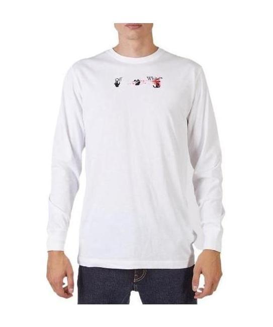 Off-white Arrow Logo-print Long-sleeve T-shirt In White