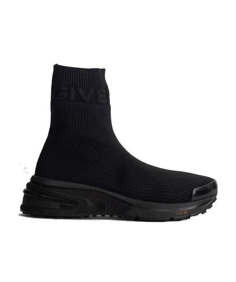 Givenchy Embossed-logo Sock-style Sneakers In Black