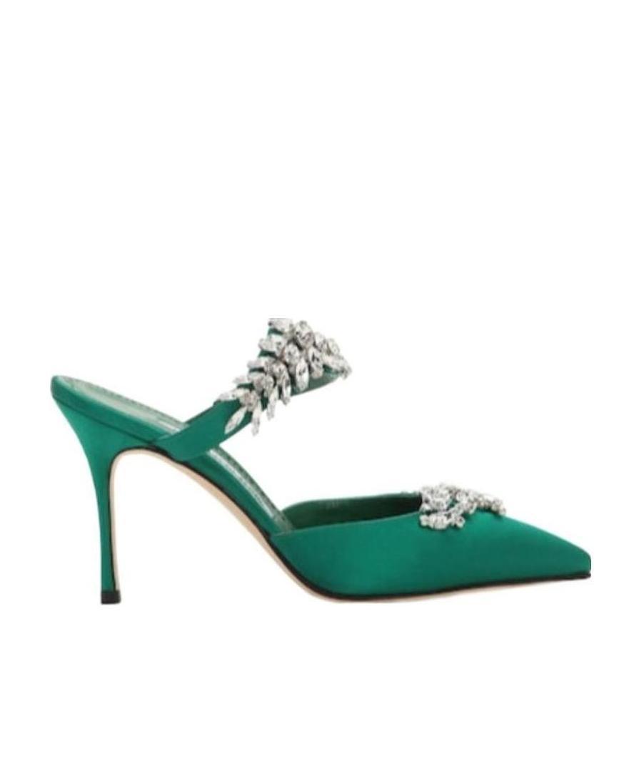 Manolo Blahnik Muller Shoes With Fine Heels Of Logo